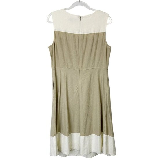 Pendleton Linen Dress Womens Size 14 Petite 14P Beige Sleeveless - Picture 2 of 10